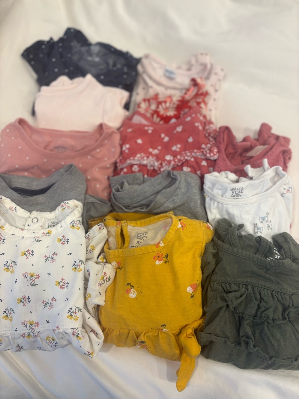 3T bundle - Girls' Mixed Color Floral & Solid Tops